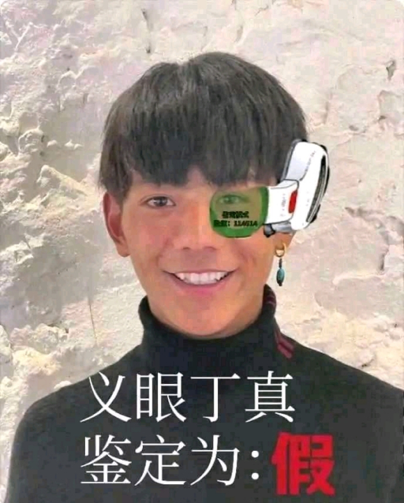 顶针 义眼丁真鉴定为假的谐音梗