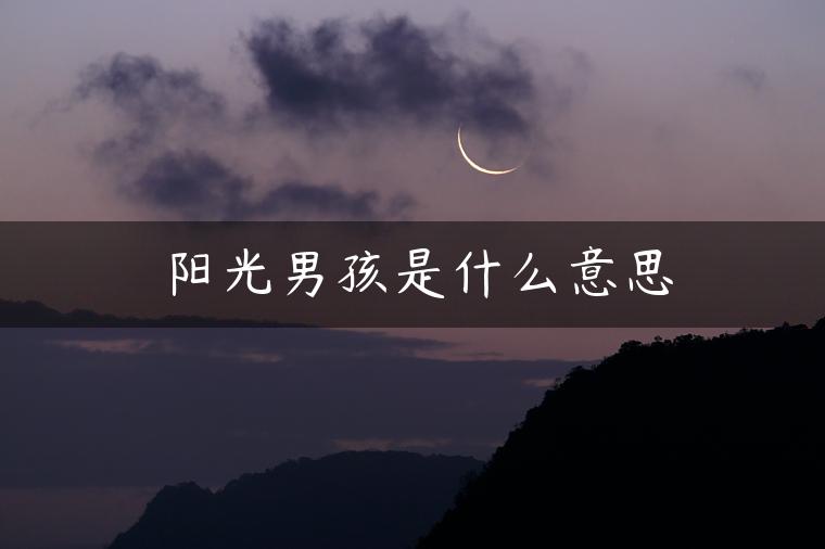 阳光男孩是什么意思 阳光男孩是什么意思