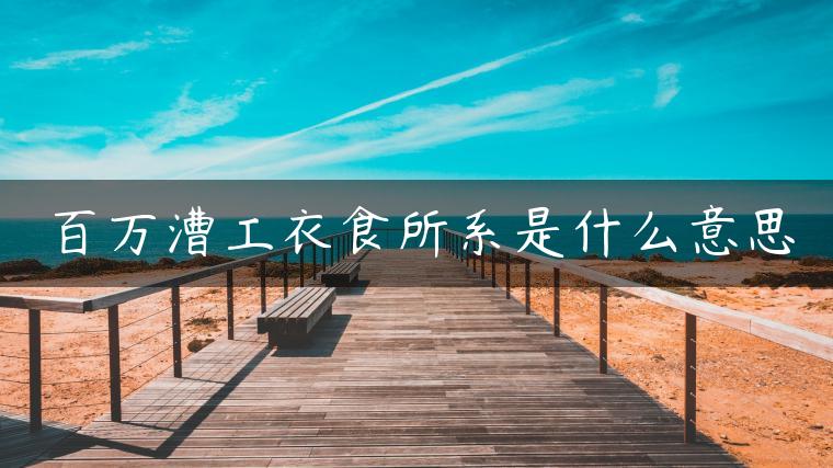 百万漕工衣食所系是什么意思