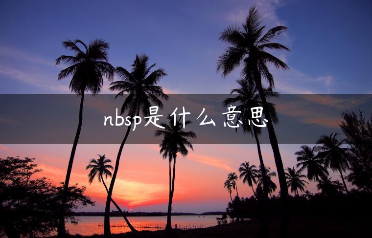 nbsp是什么意思