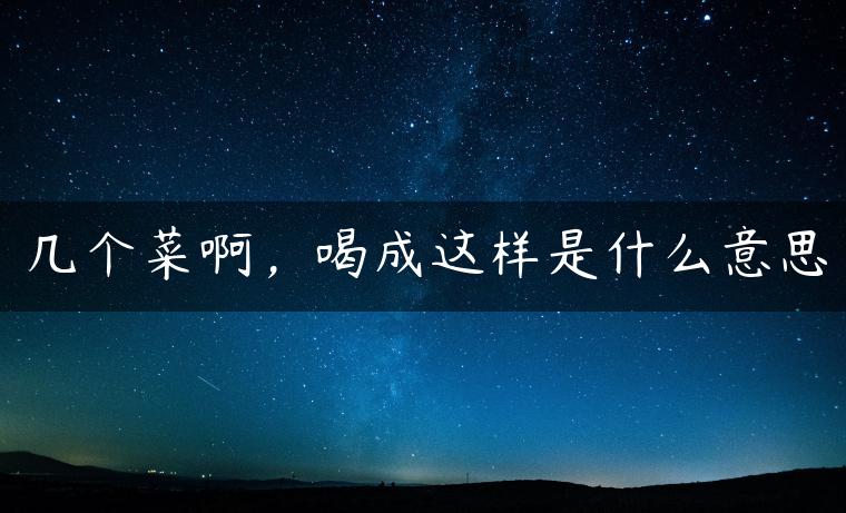 几个菜啊，喝成这样是什么意思