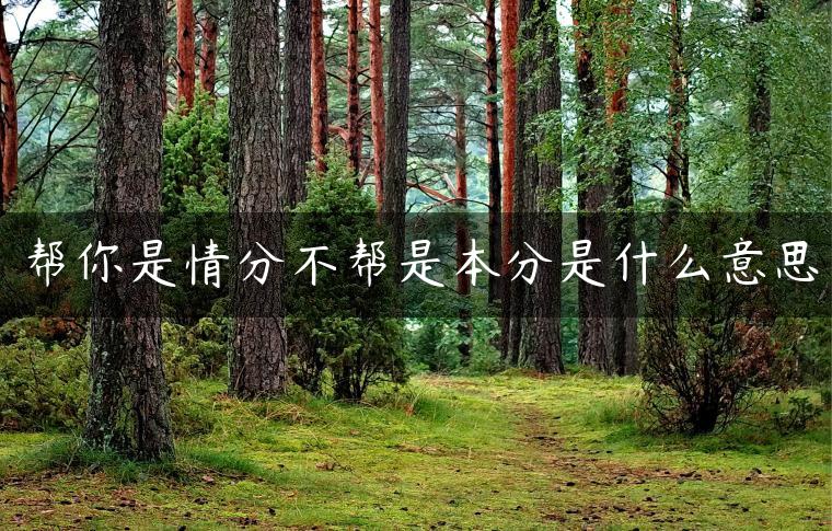 帮你是情分不帮是本分是什么意思 帮你是情分不帮是本分是什么意思