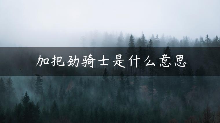 加把劲骑士是什么意思 加把劲骑士是什么意思