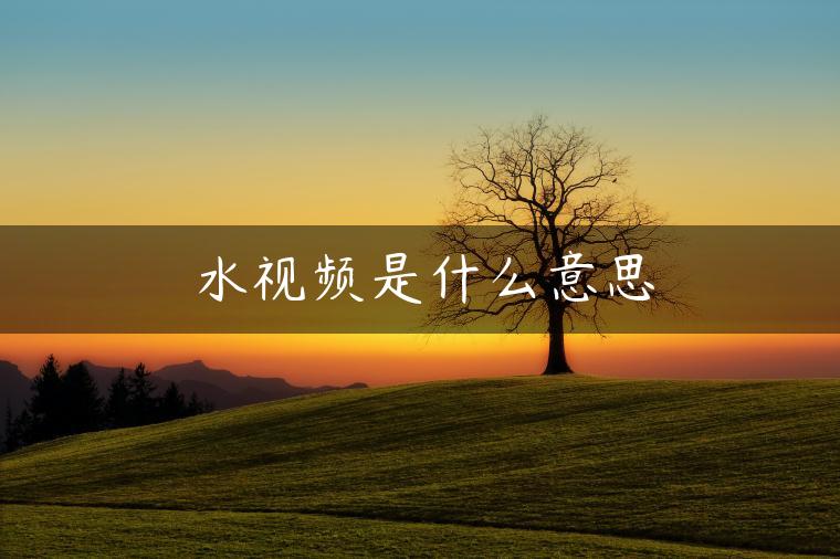 水视频是什么意思