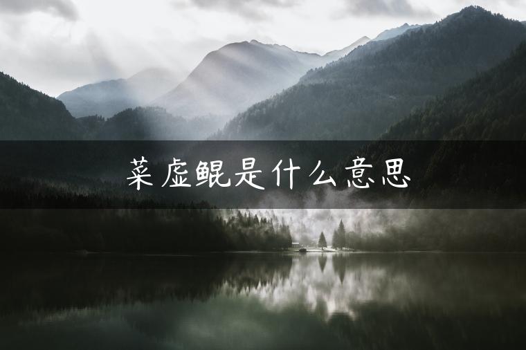 菜虚鲲是什么意思 菜虚鲲是什么意思