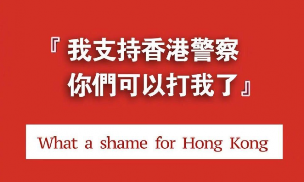 我支持香港警察，你们可以打我了